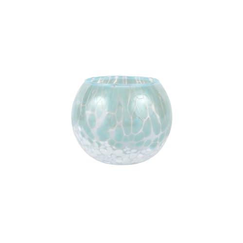 【並行輸入品】Vietri Nuvola Light Blue & White Round Bud Vase 4" D， 4" H， 14 o_1