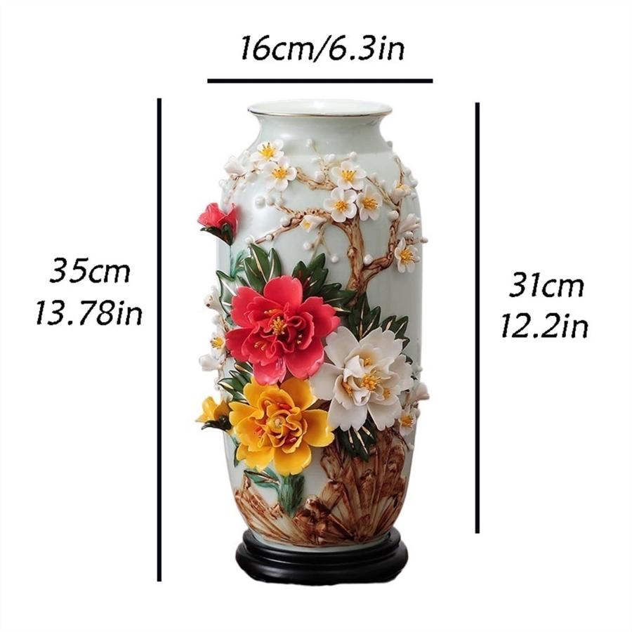 【並行輸入品】Flower Vase Ceramic Vase Ornaments Home Decoration Porcelain Liv_3
