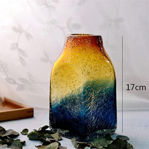 【並行輸入品】花瓶装飾マルチカラー花瓶手作りテラリウム色ガラス花瓶結婚式の装飾家の装飾用卓上花瓶花瓶装飾用李 Flower Vases Decoの画像