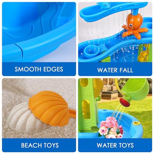 【並行輸入品】SUPER JOY ウォーターテーブル 幼児用 3~5歳 | 3段 子供用ウォーターテーブル 屋外遊び用 | キッズアクティビティの画像