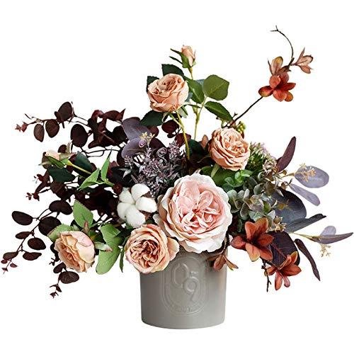 【並行輸入品】ROLTIN Artificial Flower in Pot Artificial Pink Rose Flowers witの画像