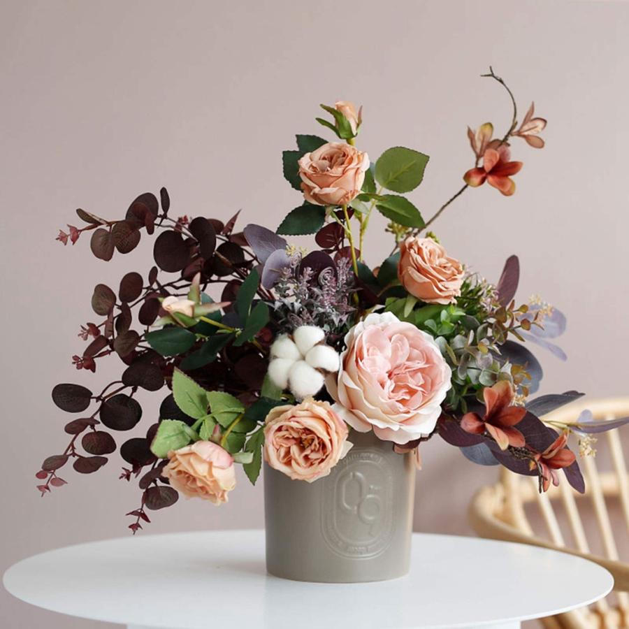 【並行輸入品】ROLTIN Artificial Flower in Pot Artificial Pink Rose Flowers witの画像