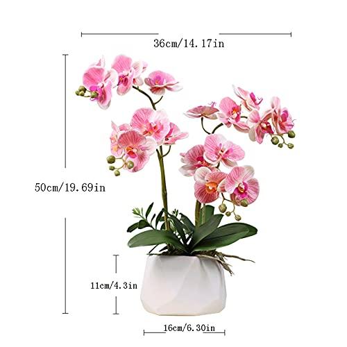 【並行輸入品】Fake Flowers Artificial Orchids in Ceramic Vase,Small Artificialの画像