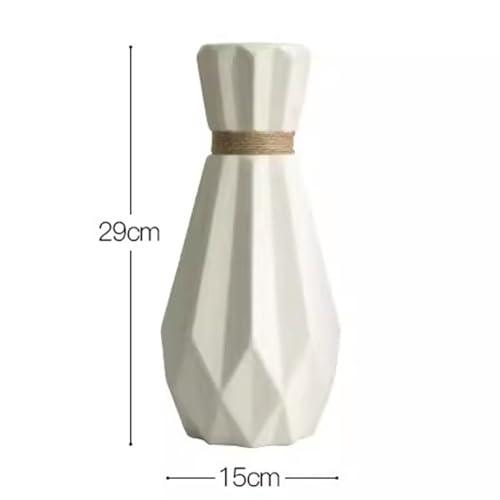 並行輸入品】折り紙テクスチャーの白い陶器の花瓶 モダンな高さ11.4