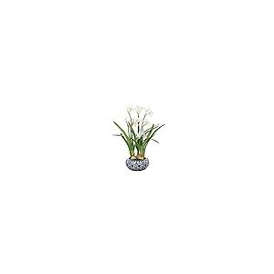 【並行輸入品】22\" Narcissus \u0026 Bulb Silk Flower Arrangement w/Ceramic Vase  Whiの画像