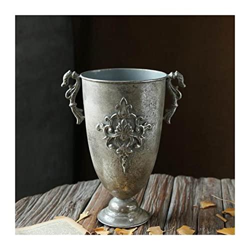 【並行輸入品】Original Vases Golden Vintage Old Wrought Iron Vase Flower Silveの画像
