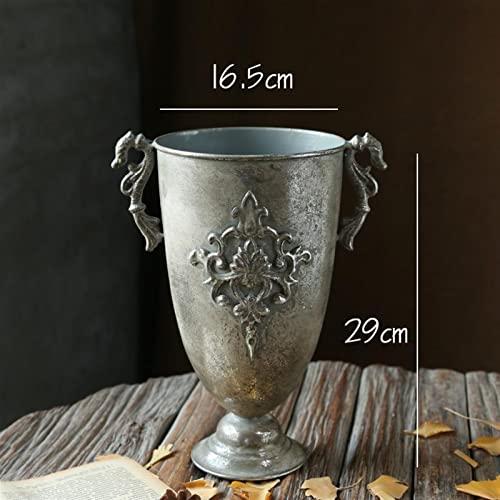 【並行輸入品】Original Vases Golden Vintage Old Wrought Iron Vase Flower Silveの画像