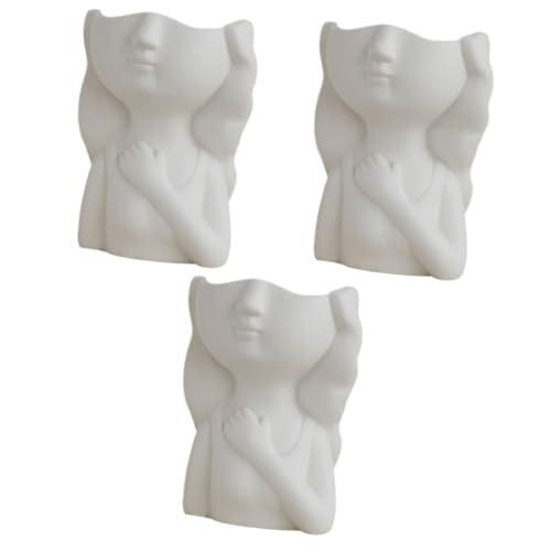 【並行輸入品】IMIKEYA Desktop Decor 3pcs Ceramic Hydroponic Vase Desktop White_1