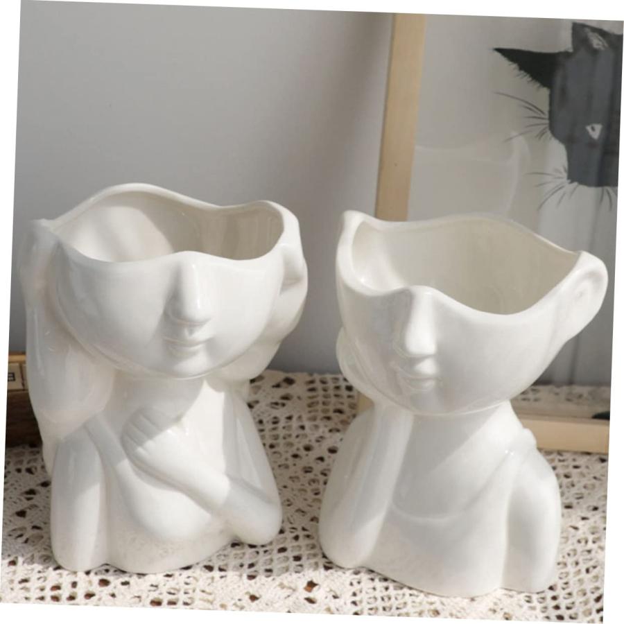 【並行輸入品】IMIKEYA Desktop Decor 3pcs Ceramic Hydroponic Vase Desktop White_6