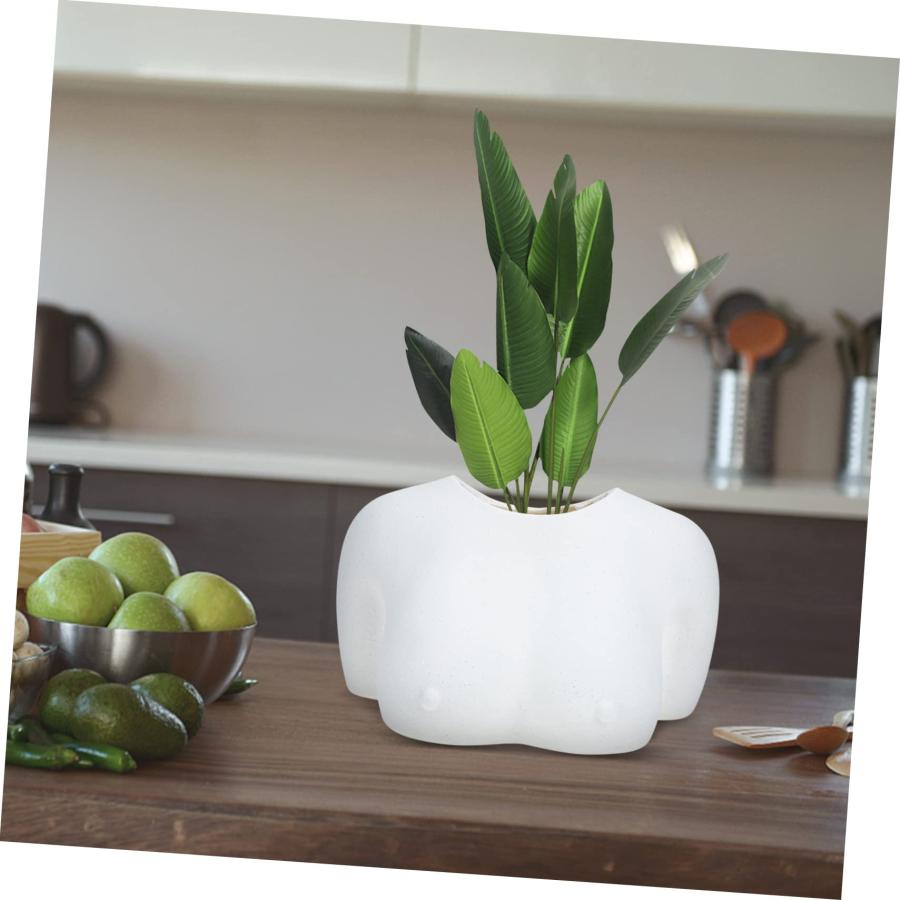 【並行輸入品】IMIKEYA 2pcs Chest Pot Flower Arrangement Vase Female Sculpture_6