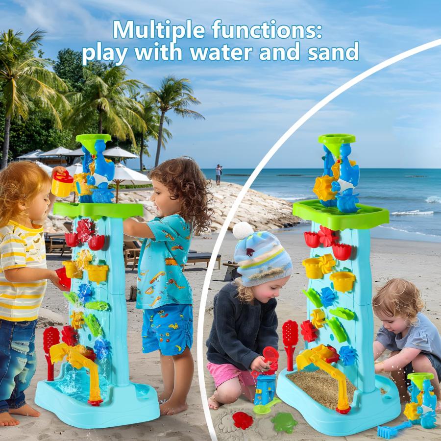 【並行輸入品】OKKIDY Water Table for Toddlers, Double Sided Waterfall Discoverの画像