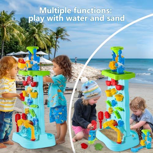 【並行輸入品】OKKIDY Water Table for Toddlers, Double Sided Waterfall Discoverの画像