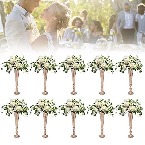 【並行輸入品】10 Piece Gold Centerpieces for Table 20 inch, Tall Wedding Centeの画像