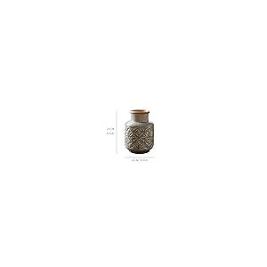 【並行輸入品】Flower Vases Decorative Vintage Embossed Pattern Vase Ornament Hの画像