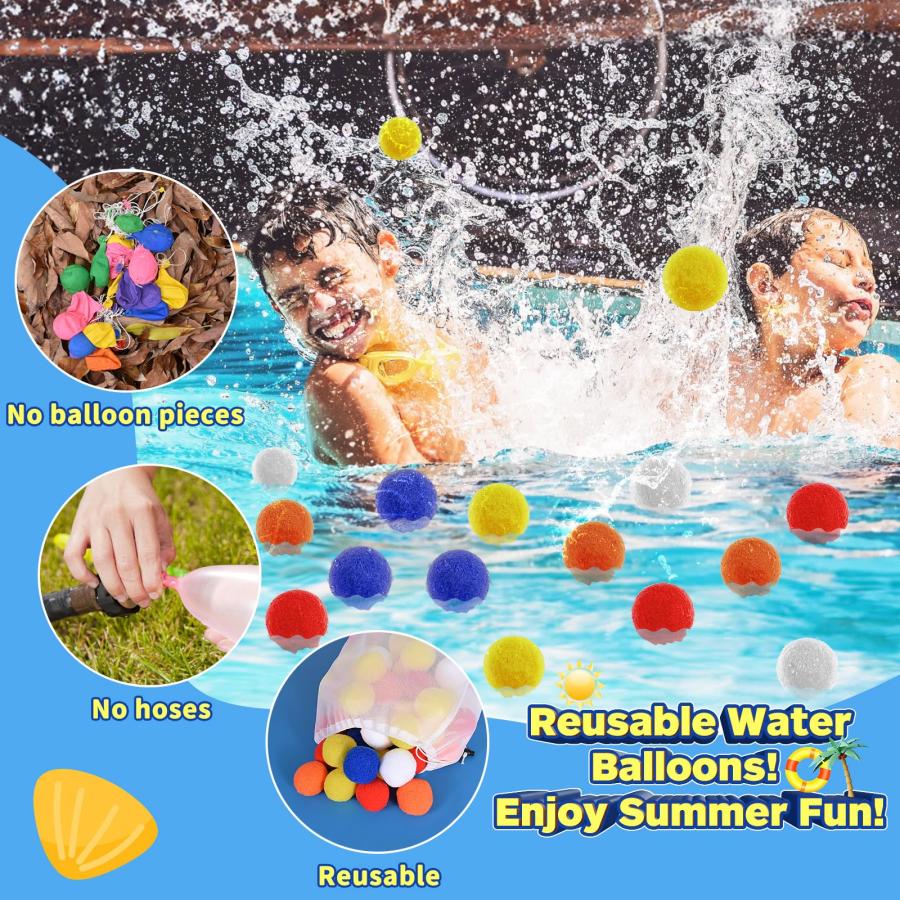 【並行輸入品】再利用可能なウォーターバルーン100個。ウォーターボールおもちゃのスプラッシュソーカーボムボール、再利用可能なスプラッシュウォータ |  | 03