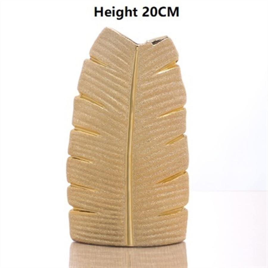 【並行輸入品】Vases Luxury Gold Ceramic Ginkgo Biloba Vase Home Decor Creativeの画像