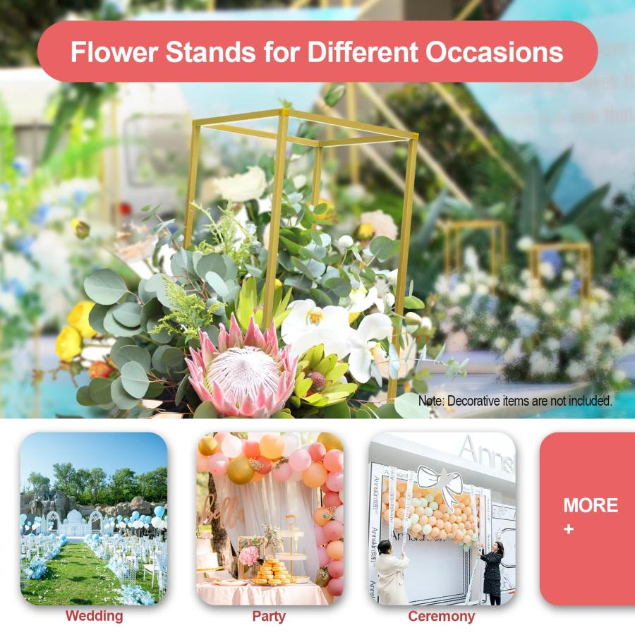 【並行輸入品】ILWorkTLs 10 Pcs Iron Flower Floor Vase Column Flower Stand,Tallの画像