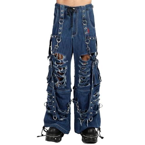 並行輸入品】Tripp NYC Denim Strap Shredder Pants [Blue Denim