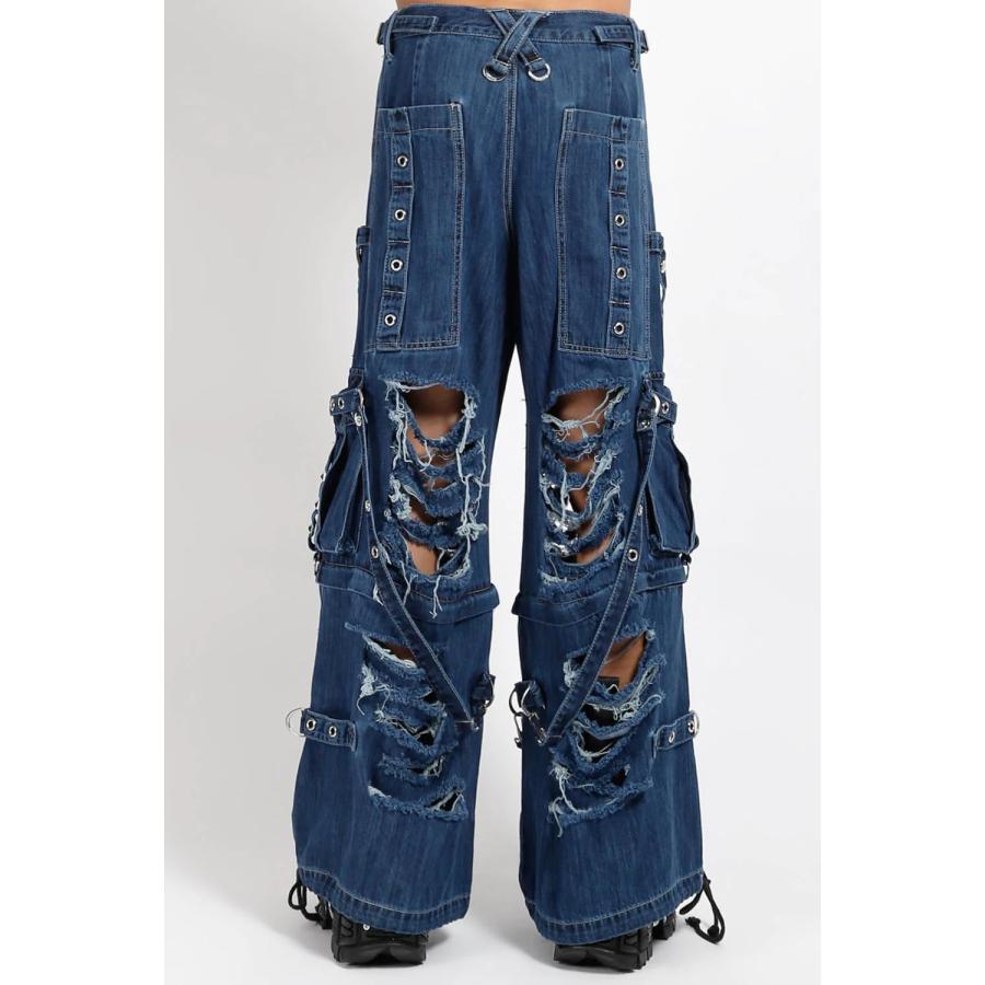 並行輸入品】Tripp NYC Denim Strap Shredder Pants [Blue Denim