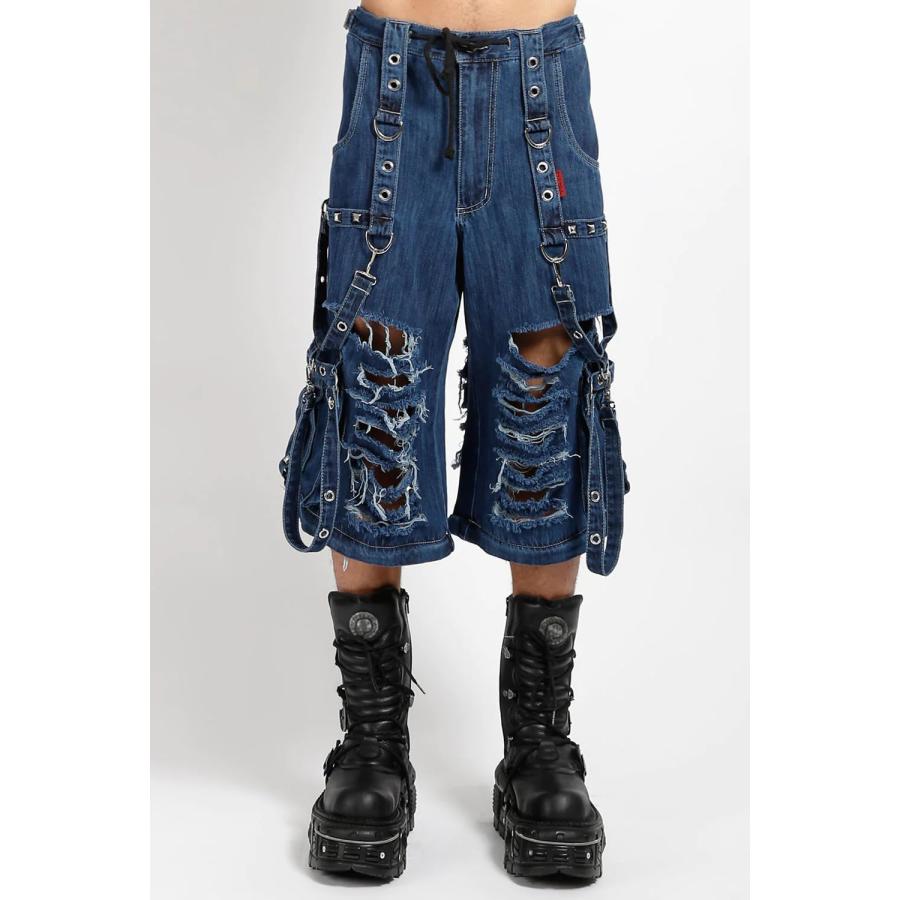 並行輸入品】Tripp NYC Denim Strap Shredder Pants [Blue Denim