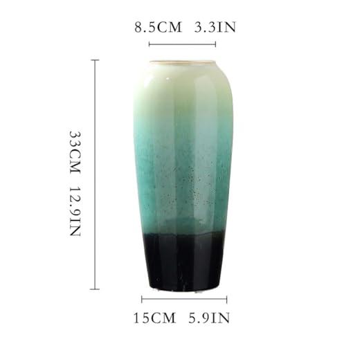 【並行輸入品】Vase for Decor Porcelain Green Vase Ceramic Flower Decoration Mo_4