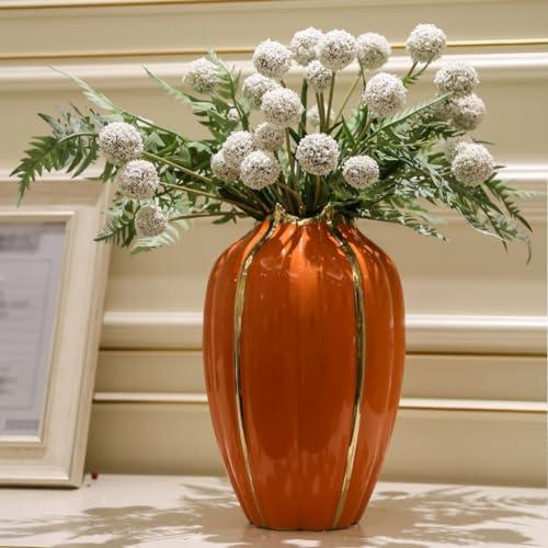 【並行輸入品】Vase for Decor Ceramic Vase Ornament Dining Table Dried Flower F_7