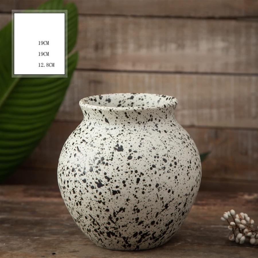 【並行輸入品】花瓶粗い陶器の花瓶モダンなシンプルな装飾リビングルームフラワーアレンジメント中国卓上装飾セラミックポットセラミック家の装飾 (Co |  | 03