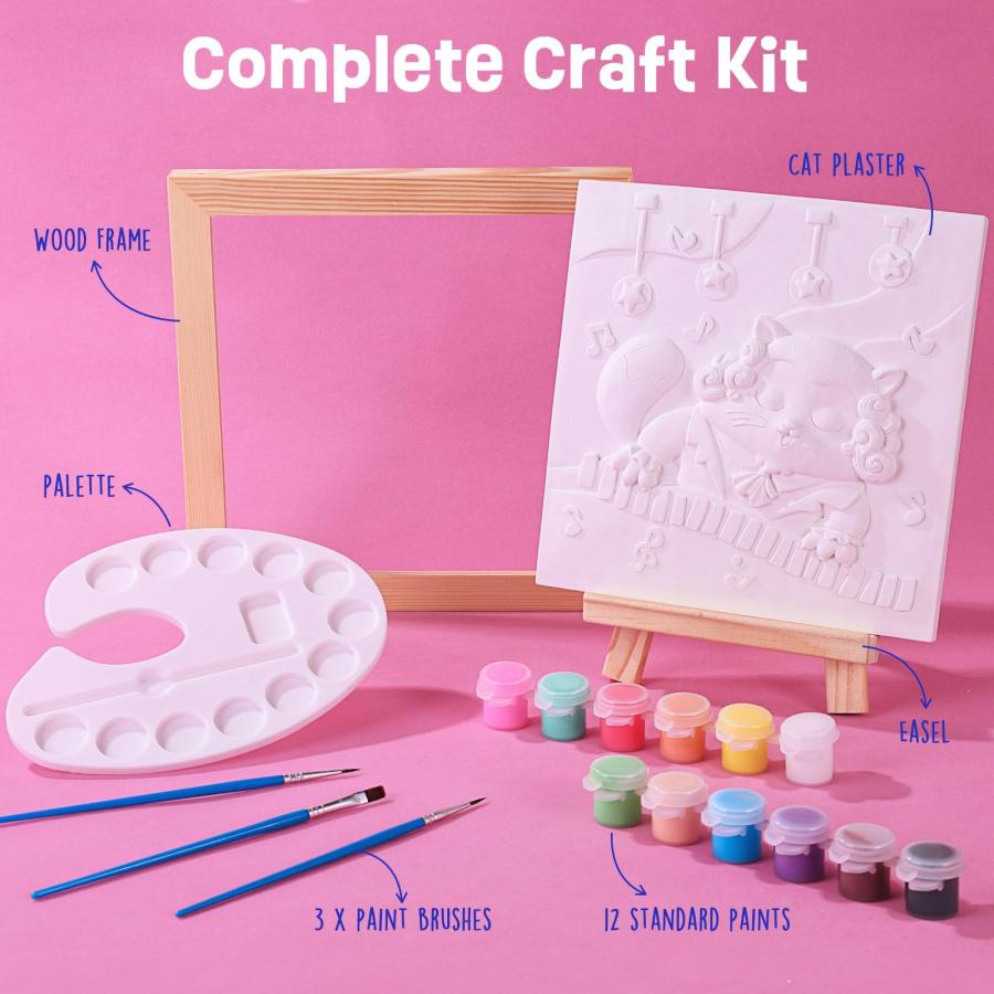 子供向けペイントギフト 猫のしっくいペイントキット アート&クラフト DIY画材 Amazon.co.jp: 1~4歳の子供向けペイントギフト - 猫のしっくい