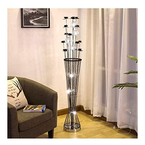 【並行輸入品】EESHHA Floor Lamp L〓mpara de Pie Silver Black Flower Led Floor Lの画像