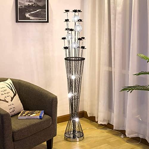 【並行輸入品】EESHHA Floor Lamp L〓mpara de Pie Silver Black Flower Led Floor Lの画像