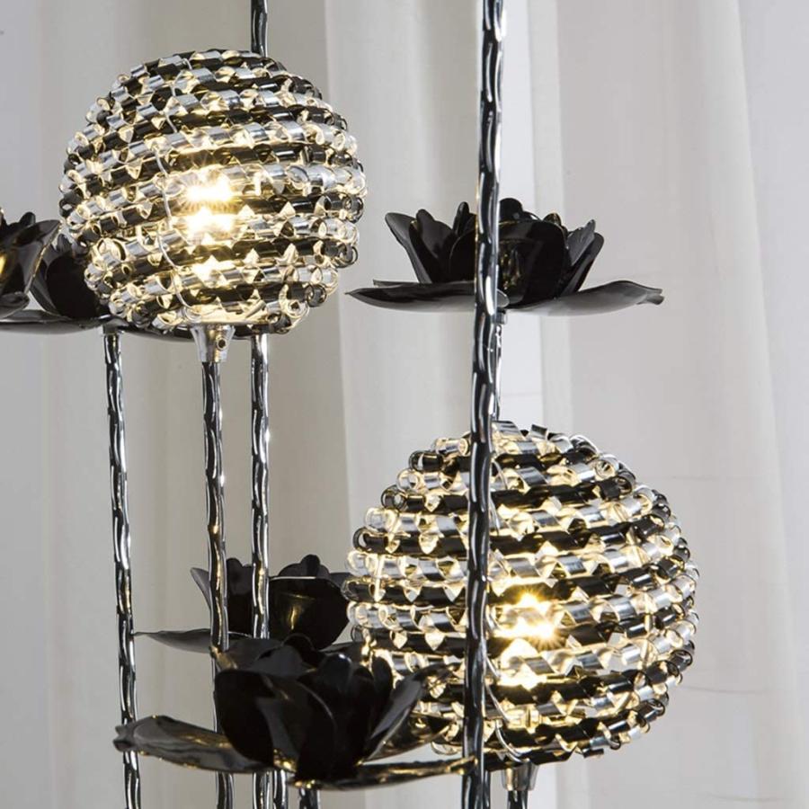 【並行輸入品】EESHHA Floor Lamp L〓mpara de Pie Silver Black Flower Led Floor Lの画像