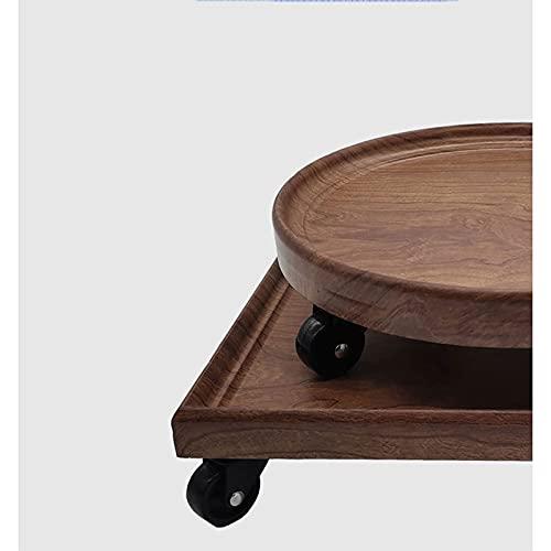 【並行輸入品】Wooden Vase Aquarium Wooden Vase Base Round Movable Flower Pot Bの画像