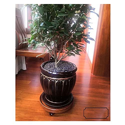【並行輸入品】Wooden Vase Aquarium Wooden Vase Base Round Movable Flower Pot Bの画像