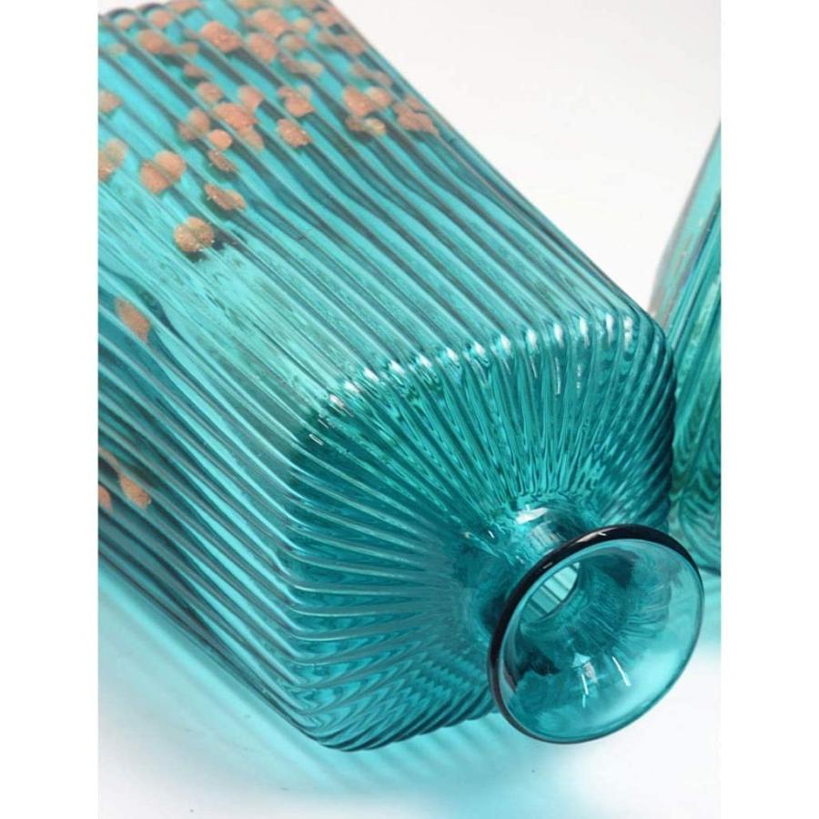 【並行輸入品】Flower Vase for Living Room Flower Vase Blue Stripes Glass Vaseの画像