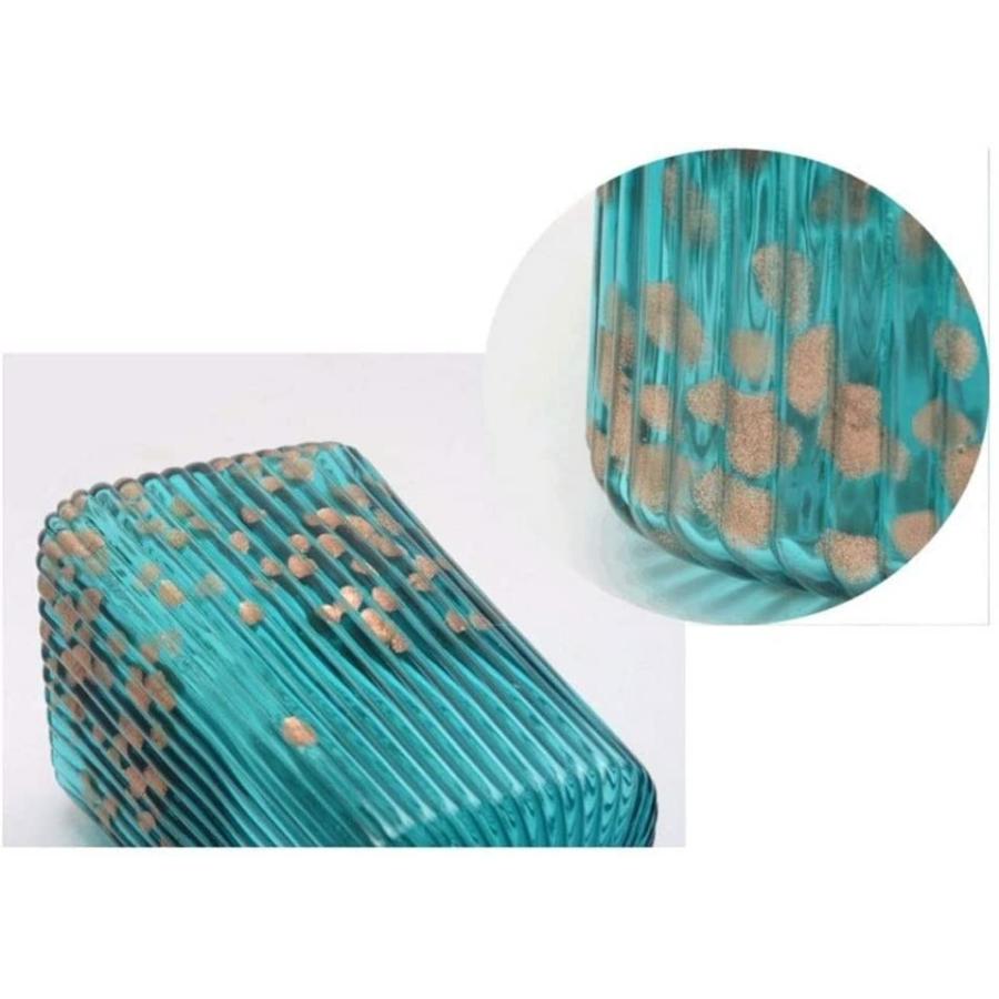 【並行輸入品】Flower Vase for Living Room Flower Vase Blue Stripes Glass Vaseの画像