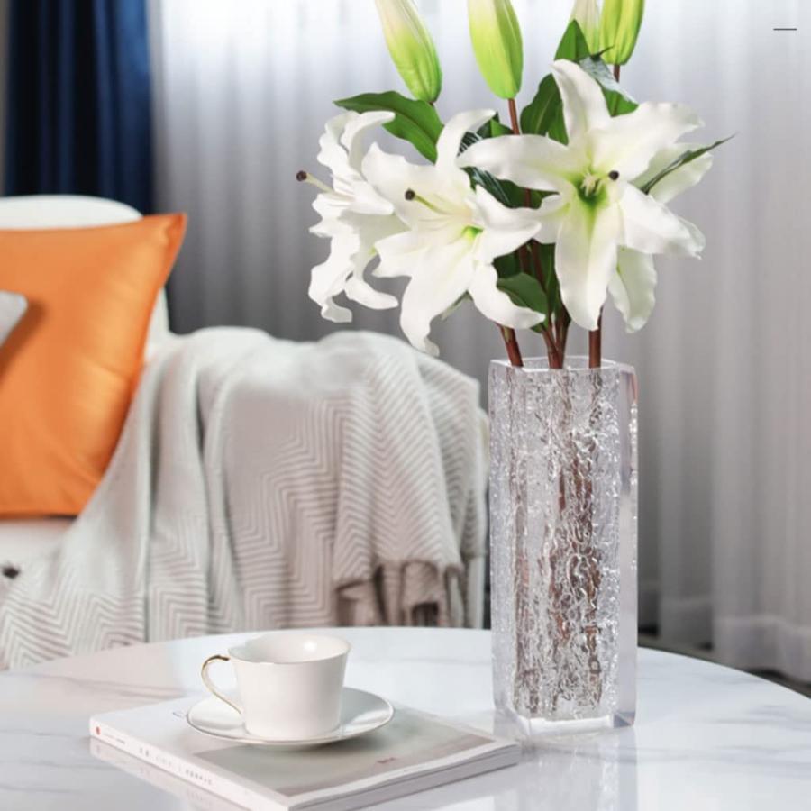 【並行輸入品】Flower Vase for Living Room Modern Resin Vase Transparent Hammerの画像