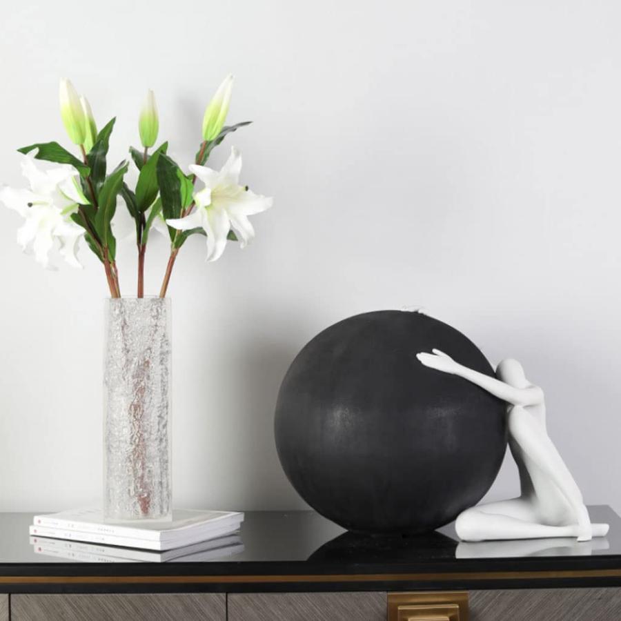 【並行輸入品】Flower Vase for Living Room Modern Resin Vase Transparent Hammerの画像