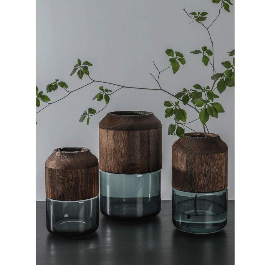 【並行輸入品】Handmade Wooden Vase Nordic Light Luxury Glass Decoration Transpの画像