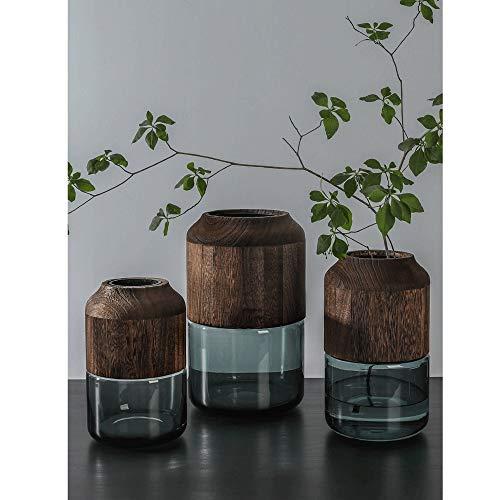 【並行輸入品】Handmade Wooden Vase Nordic Light Luxury Glass Decoration Transpの画像