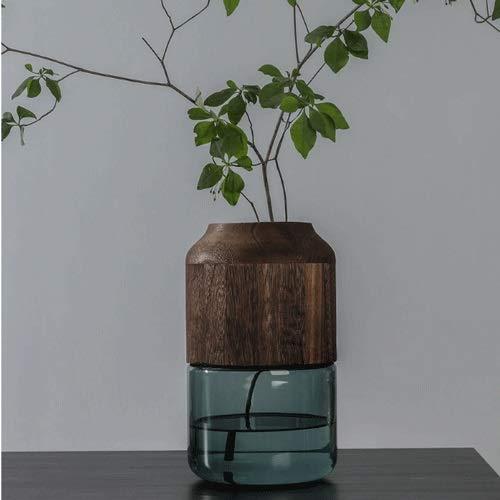 【並行輸入品】Handmade Wooden Vase Nordic Light Luxury Glass Decoration Transpの画像