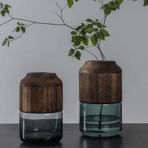 【並行輸入品】Handmade Wooden Vase Nordic Light Luxury Glass Decoration Transpの画像