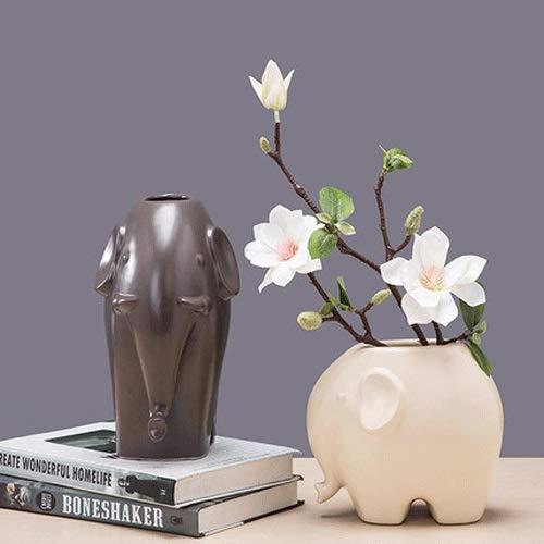 【並行輸入品】Elephant Animal Ceramic Vase Flower Arrangement European Creativの画像