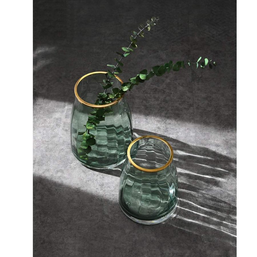 【並行輸入品】Nordic Light Luxury Tracing Gold Wave Light Transparent Glass Vaの画像