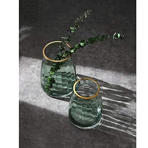 【並行輸入品】Nordic Light Luxury Tracing Gold Wave Light Transparent Glass Vaの画像