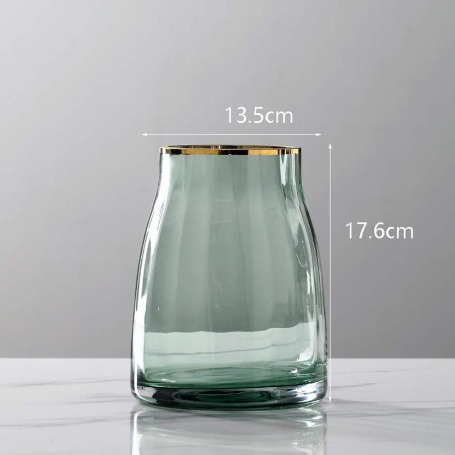 【並行輸入品】Nordic Light Luxury Tracing Gold Wave Light Transparent Glass Vaの画像