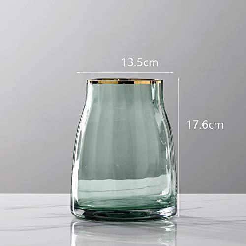 【並行輸入品】Nordic Light Luxury Tracing Gold Wave Light Transparent Glass Vaの画像