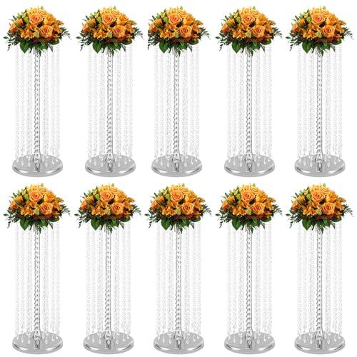 【並行輸入品】10pcs Silver Vases for Centerpieces   23.6\" Wedding Centerpiecesの画像