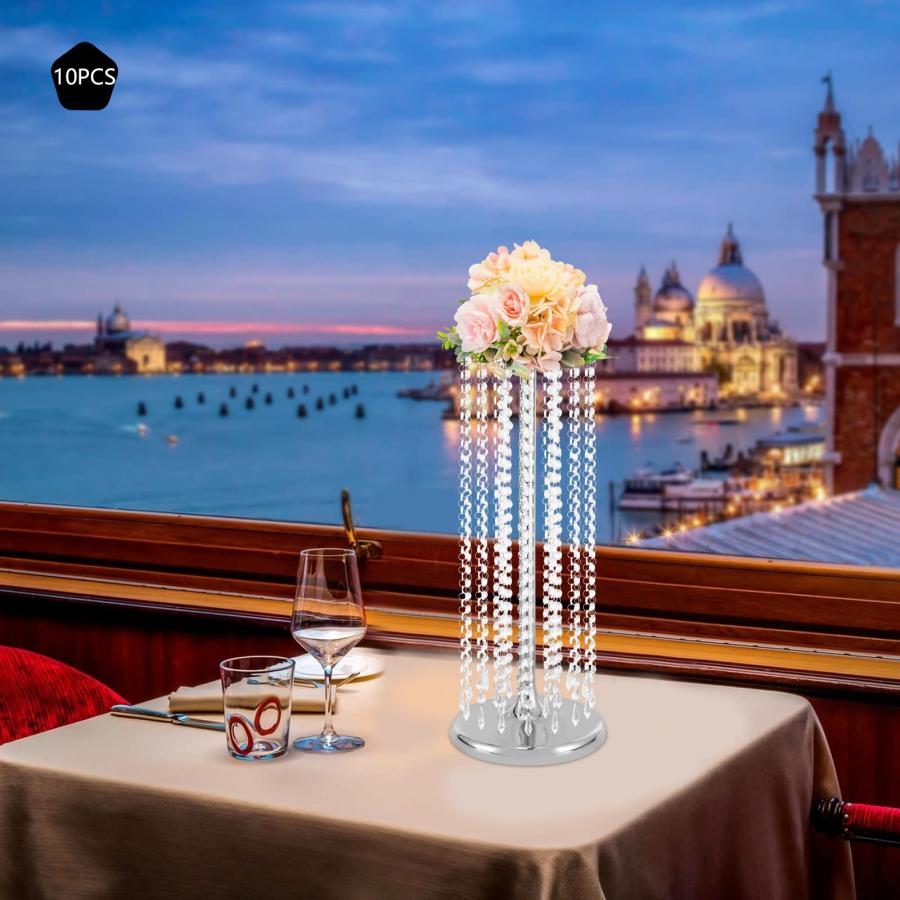 【並行輸入品】10pcs Silver Vases for Centerpieces   23.6\" Wedding Centerpiecesの画像