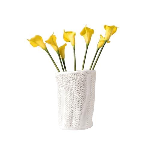 【並行輸入品】Small Vases White Stoneware Vase Ceramic Frosted Vase Home Dinin_1