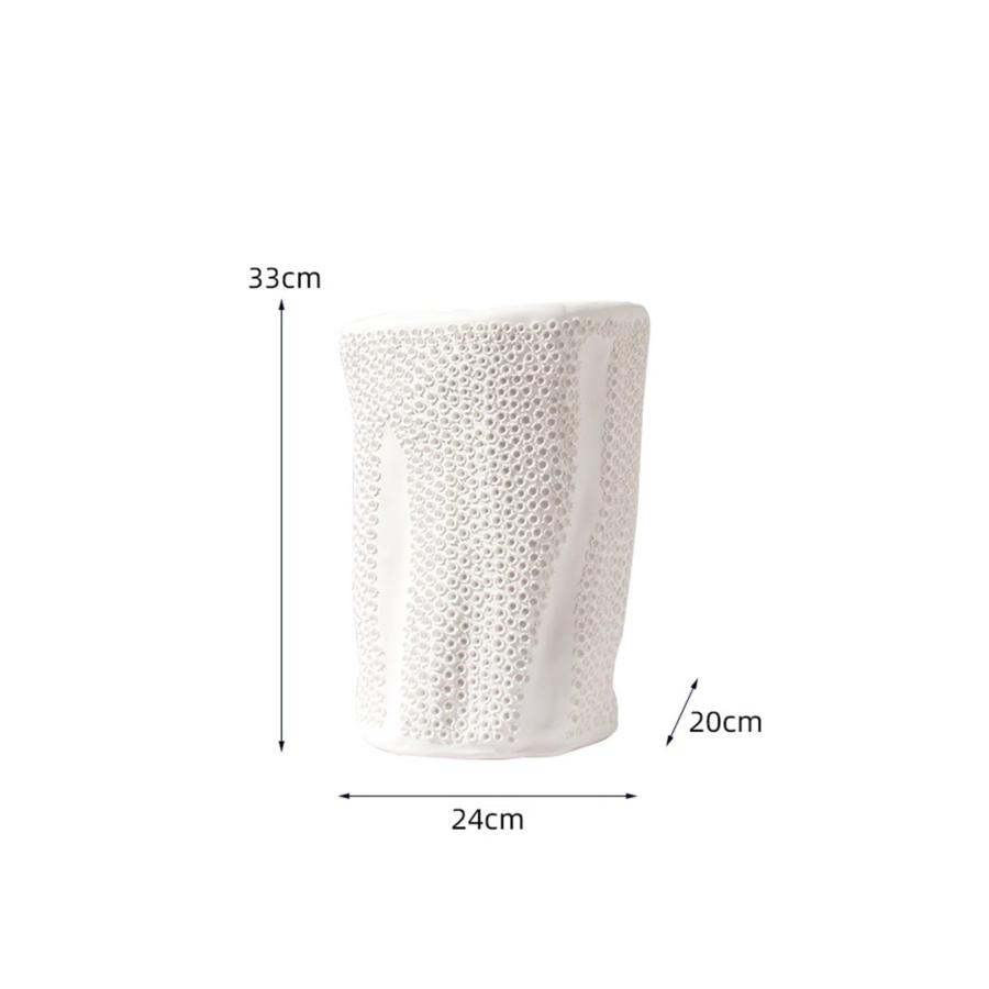 【並行輸入品】Small Vases White Stoneware Vase Ceramic Frosted Vase Home Dinin_3